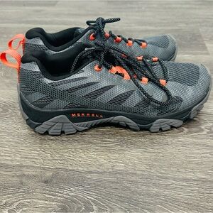Merrell Men's Edje 3 Hiking Shoes in Gray and Orange Size 7.5